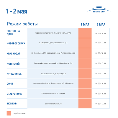 График работы 1 мая 2023 года 